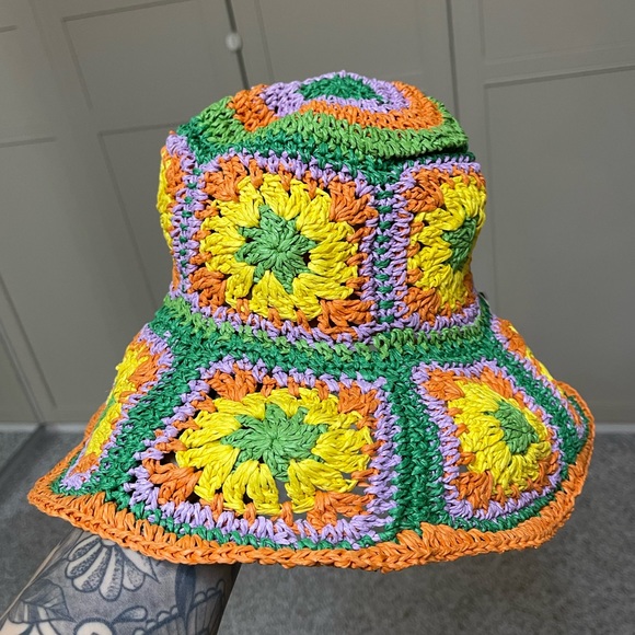 Boho Crochet Straw Hat - Picture 6 of 10